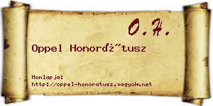 Oppel Honorátusz névjegykártya